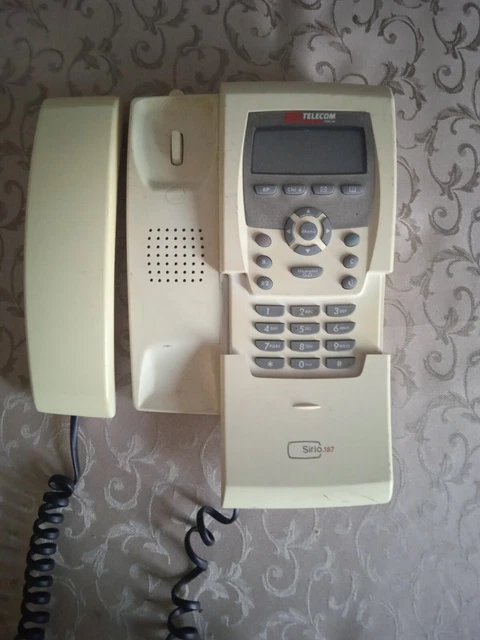 Téléphone Fixe Telecom Italia Sirio Alice Avec écran Pour Visiophonie - Vintage Noir