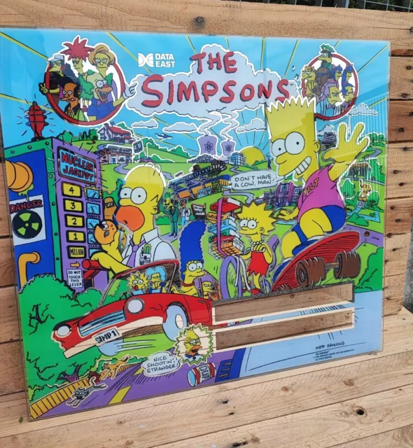 The Simpsons Data East BACKGLASS  pinball Backglass repro- Mirrored VERSion -