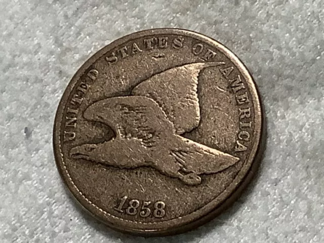 1858 Flying Eagle Cent 1c FINE-VERY FINE. SEE PHOTOS.     A43 2