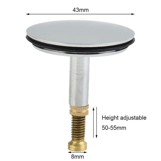 Bouchon Baignoire Laiton Chromé 72 Mm - Hauteur Réglable 45-65 Mm Avec Joint Silicone - Robuste Antifuite - 13
