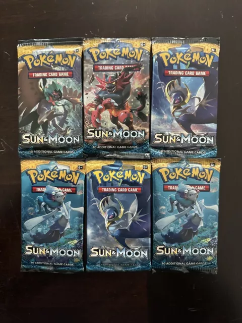 x6 Pokémon Sun & Moon Booster Pack - 10 Cards New Factory Sealed 