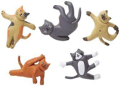 KIKKERLAND Cat Yoga Magnets, Five Different Feline Poses