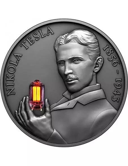 NIKOLA TESLA 2 Oz Silver Coin 2000 Francs Cameroon 2023
