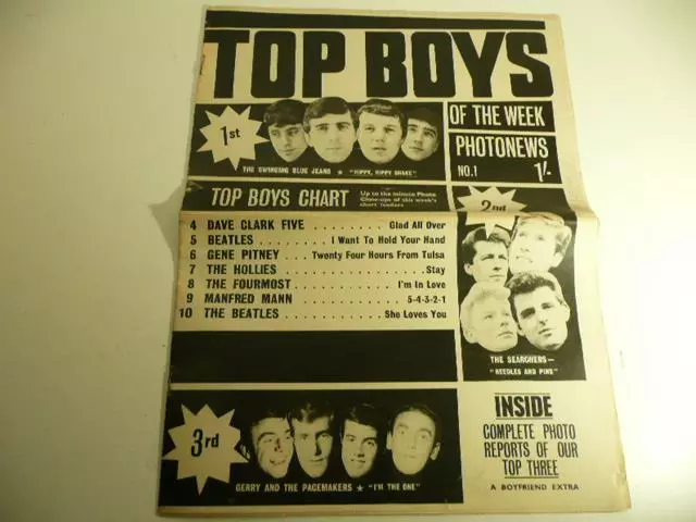 Top Boys Newspaper Very Rare First Issue February 1964- Dave Clark 5-Searchers