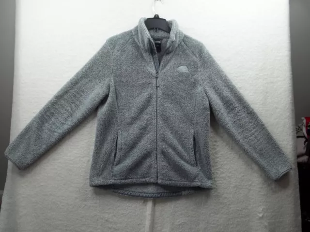 North Face Womens Gray Sherpa Full Zip Jacket Size L