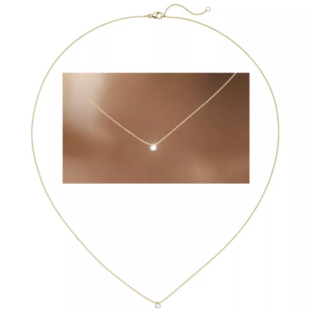 Feine Halskette 750 echt Gold Diamant 0,10 ct. Anhänger 18 Karat Goldkette neu