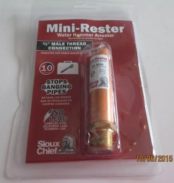 Sioux Chief 660-G2 1/2" MIP Thread Mini Rester Residential Water Hammer Arrester