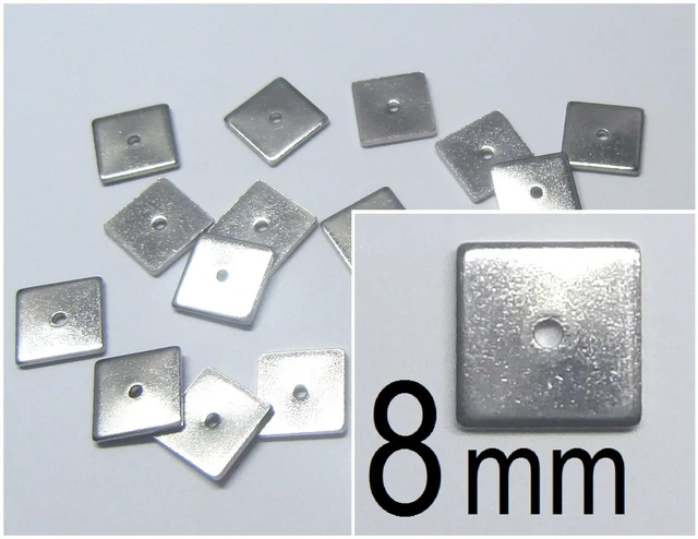 Edelstahl 8 x 8 mm Quadrate 1 mm dick quadratisch Viereck Quader Würfel Spacer