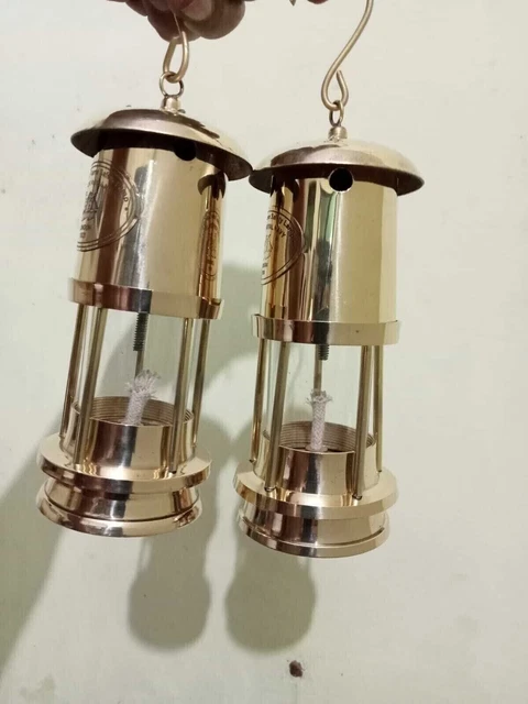 Set mit 2 kleinen Öllampen aus Messing, nautische Schiffslaterne, maritimes...