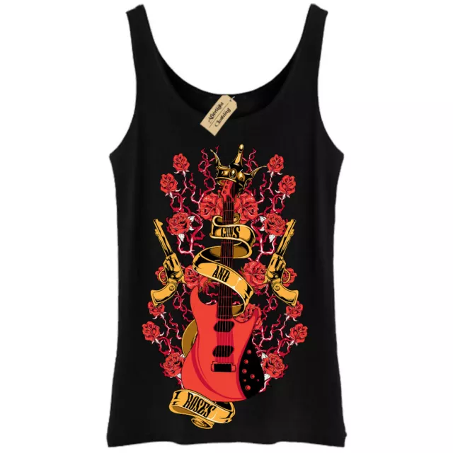Guns roses guitar T-Shirt Vest Womens