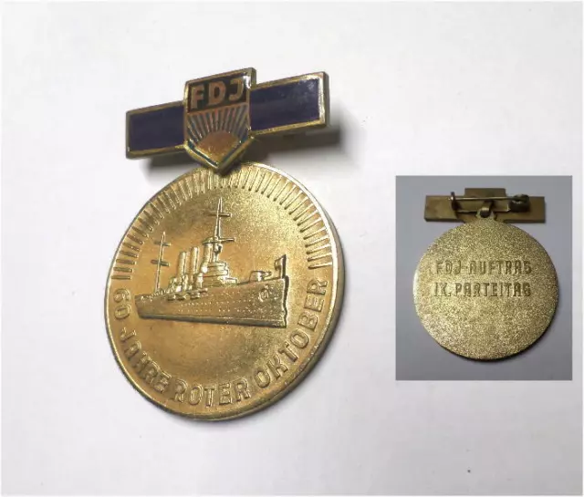 socialist communist East german DDR GDR FDJ ( SED ) Medal ( Battleship Potemkin)