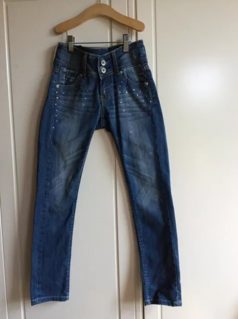 Gorgeous VINGINO girls' jeans diamond-studded, size 9, immaculate condition