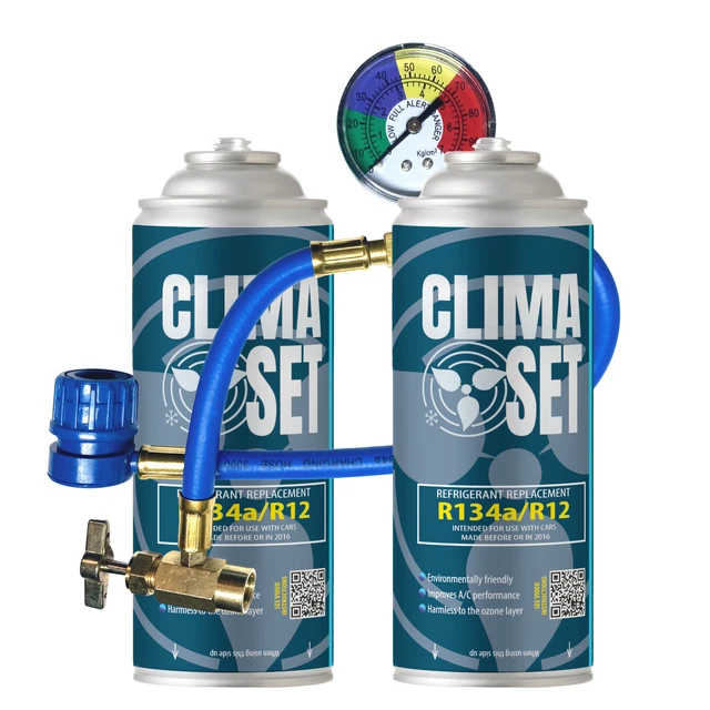 CLIMASET 2X R134A vervangingsgas voor auto airco met slang EUR 43,86 ...