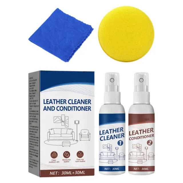 Kit de cuidado limpiador y acondicionador de cuero + paño de limpieza de microfibra para cuero
