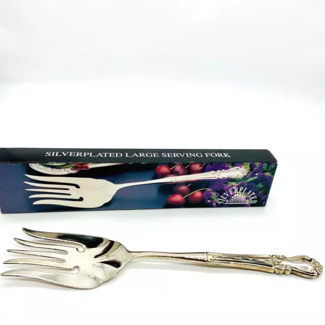 Silverplated Large Serving Fork 11" In Original Box