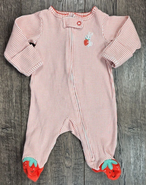 Baby Girl Clothes Carter's Newborn Red Polka Dot Bunny Footed Outfit