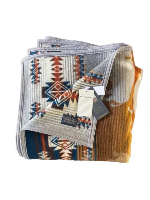 New Pendleton Prairie Rush Hour Wool Throw Blanket Buffalo NWT