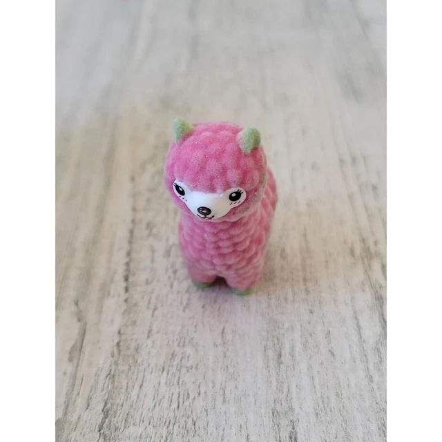 Pink flocked llama alpaca animal zoo toy figure