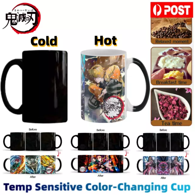 Demon Slayer Mugs Heat Sensitive Ceramic Cup Colour Changing Coffee Tea Mug Gift