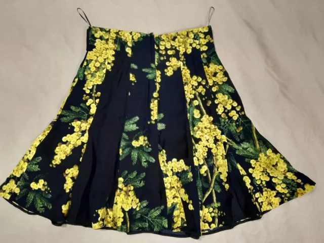 AUTH Dolce&Gabbana mimosa floral printed cady skirt 42 2