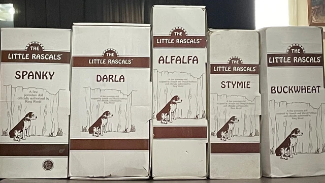 5 HAMILTON HERITAGE LITTLE RASCALS Porcelain Doll Collection I993 NIB