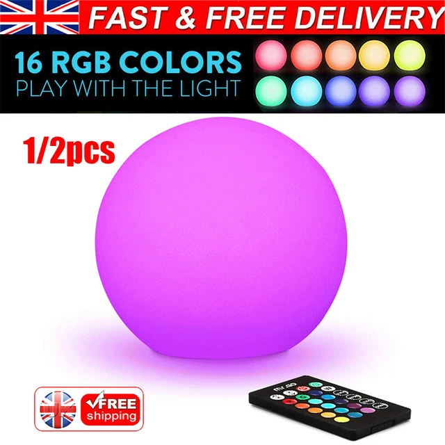 15CM RGB COLORCHANGING LED Globe Orb Light w/Remote,Mood Lamp Kids