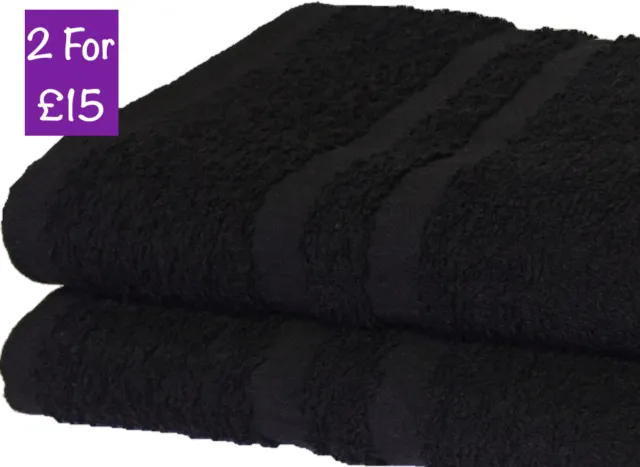 2x Jumbo Extra Large Beach Towels | 100% Cotton | Best Holiday Bath Sheets BLACK