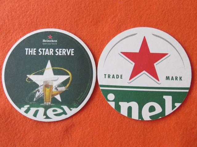 Beer Coaster: HEINEKEN Brewery Bier ~ Open Your World ~ The Star Serve ~ HOLLAND