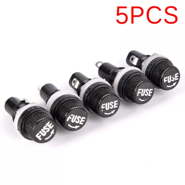 5PCS Chassis Panel Mount Fuse Holder Socket For 5*20 Glass Fuses 250V 10A`-h