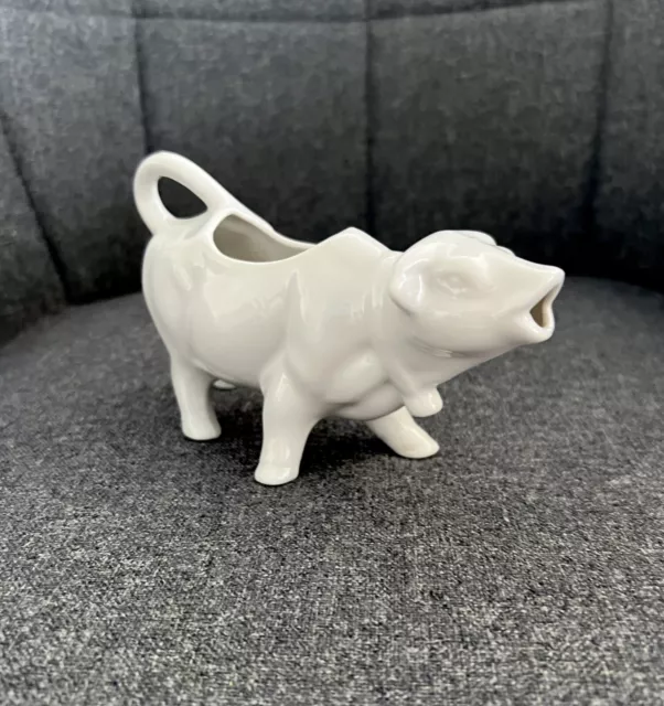 White Cow With Bell Creamer Ceramic Vintage Farmhouse Country Decor Porcelain