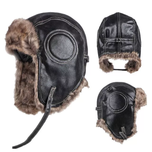 Russe aviateur chapeau d'hiver chapeau en fourrure synthétique chapeau aviateur 3