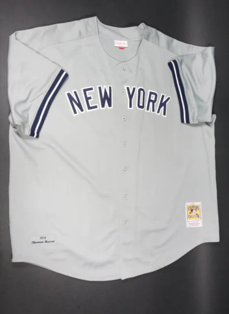 MLB NEW YORK YANKEES JERSEY THURMAN MUNSON MITCHELL & NESS SIZE 46 1973 GREY  NWT - C&S Sports and Hobby
