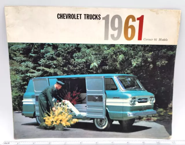 1961 Chevrolet Trucks Corvair 95 Models Vans Sales Showroom Brochure 14pg