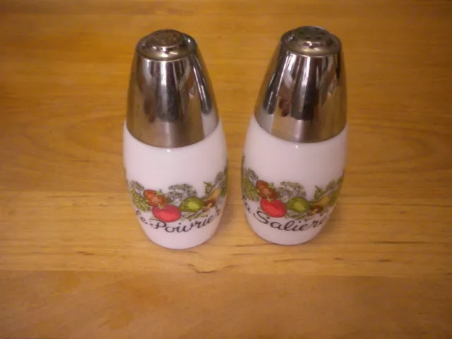 Vintage Spice Of Life Salt & Pepper Shakers Gemco Corning/Corelle 3 1/2"