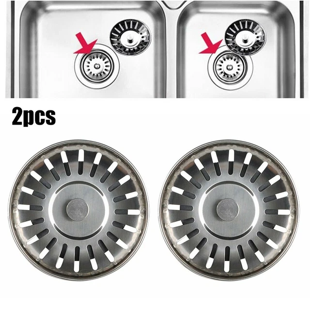 2 Bouchons D'obturation Pour Robinet D'évier – Acier Inoxydable – Gris Métallique – 2 Pièces