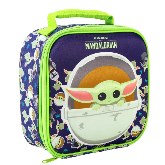 Star Wars Mandalorian Kids 3D Rectangular Insulated Lunch Box Bag for Boys Girls