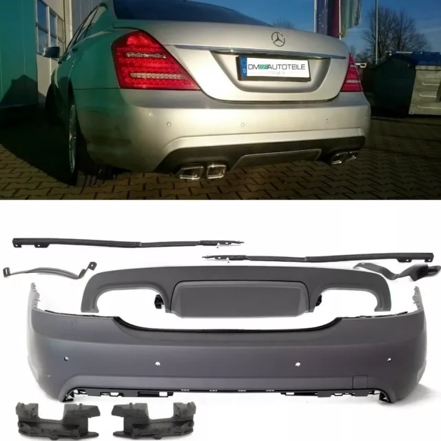 Mercedes S-Klasse W221 Stoßstange Hinten 05-13  SET +Duplex Diffusor für S65 AMG