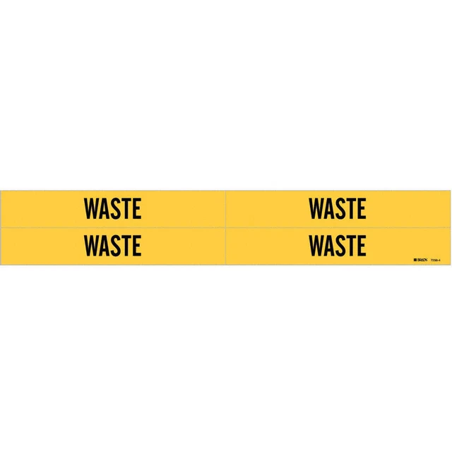 BRADY 7298-4 Pipe Marker,Waste,1 1/8 in H,7 in W