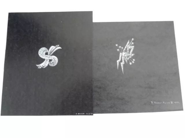 Deux anciens dessins originaux bijoux Nicolet (22163)