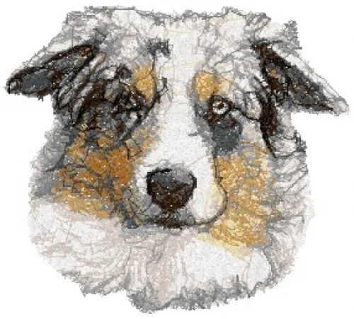 Embroidered Long-Sleeved T-shirt - Australian Shepherd AED16048 Sizes S - XXL