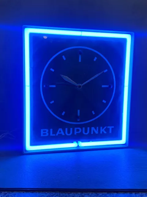 Blaupunkt Wanduhr Vintage Neon Reklame 50er Jahre Uhr Werbeuhr elektrisch