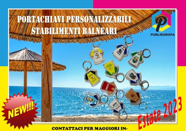 PORTACHIAVI PERSONALIZZABILI per STABILIMENTI BALNEARI Lotto 10pz KEYCHAINS