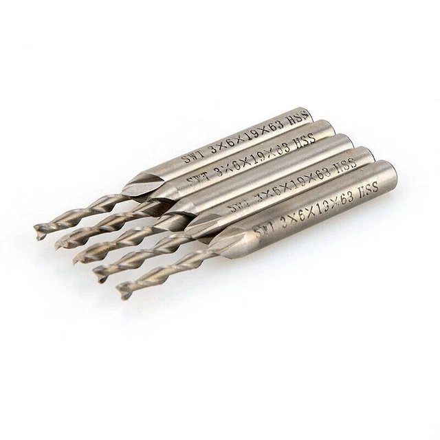 5pcs 63mm Extra Long 2-Flute HSS Fin Moulin Tailleur CNC Bit Étendu Outils