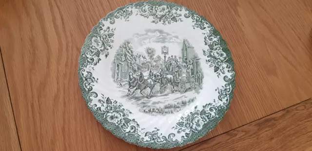 Johnson Brothers Coaching Scenes Ironstone Dinner Plate Green