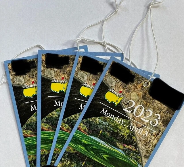 Four (4) MASTERS Monday Practice Round Badges on April 3th