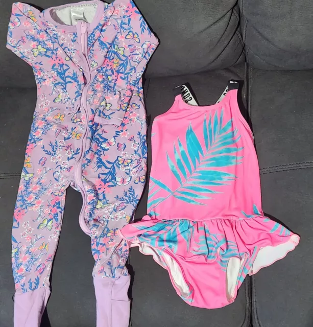 Bonds Kids Lot Girls Size 2 Bathers Swimmers Swimsuit Wondersuit Preowned