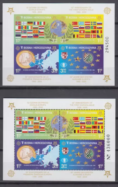 Bosnia Herzegovina 2005 Europa 50Th 2 Minature Sheets Mint Never Hinged