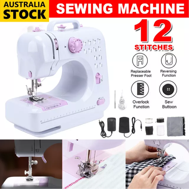 Portable Sewing Machine with 12 Built-in Stitches for Beginner Kids Family Daily