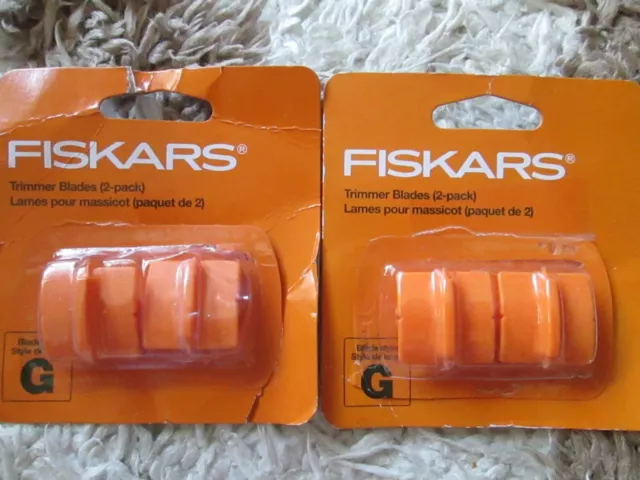 2 Packs Fiskars Titanium Trimmer Replacement Blades Orange Style G