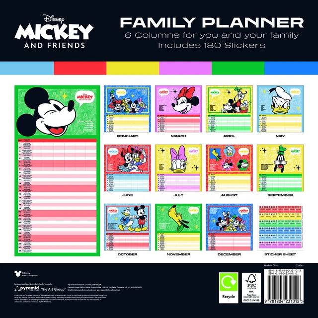 MICKEY AND FRIENDS 2024 Calendar Official Disney Family Planner 30